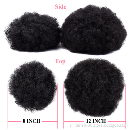Kinky Curly Synthetic Hair Updo Chignon Bun Hair Piece  Afro Kinky chignon hair pieces bun 8inch Afro Puff Drawstring Ponytail